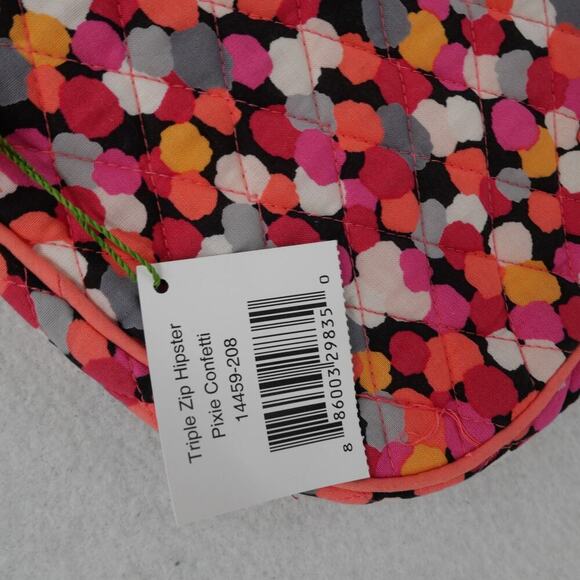 NEW Vera Bradley Women's Triple Zip Hipster Pixie Confetti CrossBody Purse Bag - Picture 5 of 10